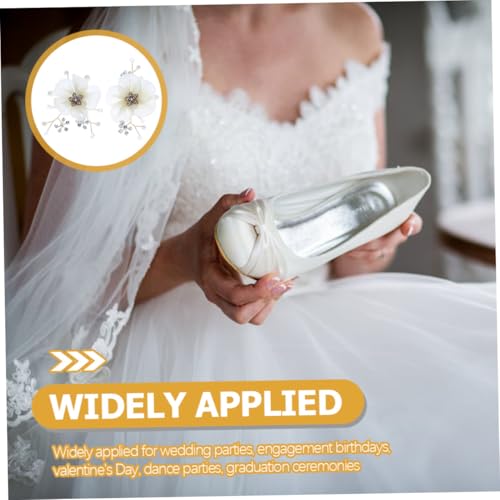 WATIIFUFU 2 Stück Pearl Blüten Schuhclips Hochzeitsschmuck mit Strass Perlen Blumen Dekorations Eleganter Schuhschmuck für Braut Party Geeignet für Pumps Sandalen Flache Schuhe und Stiefel von WATIIFUFU