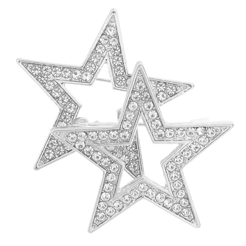 WATIIFUFU 2 Stück Stern Brosche aus Robustem Zinklegierung mit Funkelnden Kristallen Vielseitige Anstecknadeln für Damen und Herren Modisches Accessoire für Anzüge Schals und Taschen von WATIIFUFU