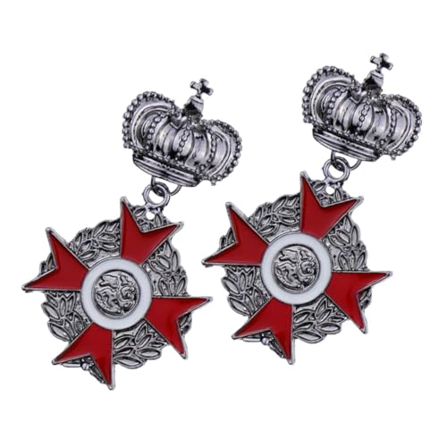 WATIIFUFU 2 Stück Vintage Brosche für Herren aus Robustem Legierungs Stilvolle Krone und Schild Design Dekorativer Ansteckpin für Kleidung Jacken Mäntel Modisches Accessoire für von WATIIFUFU