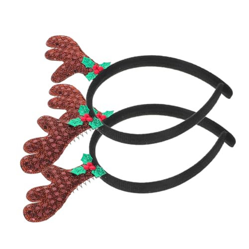 WATIIFUFU 2 Stück Weihnachts Haarreif mit Lustigen Kleinen Geweihen Reh Haarreif für Kostümpartys Foto Requisiten Rollenspiel Zubehör Anpassungsfähig von WATIIFUFU