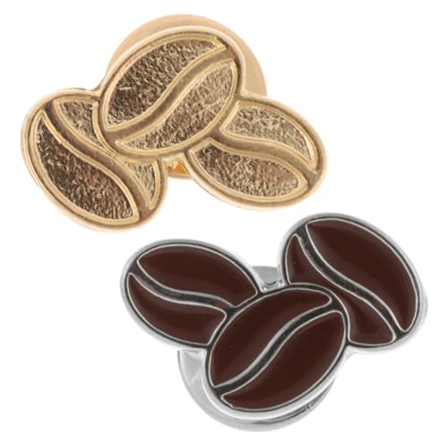 WATIIFUFU 2stücke Kaffee-bohnen Broschen Dekorative Anstecker Für Damen Für Partys Und Freizeit Leichte Und Strapazierfähige Broschen Aus Sicherem Material Für Einzigartigen Stil von WATIIFUFU