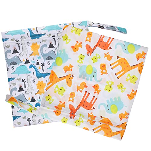 WATIIFUFU 2er-Pack Wickeltaschen Mit Reißverschlusstaschen Wiederverwendbare Aufbewahrungstaschen Aus Stoffwindeln Für Reisen Pool Und Als Tasche Für Das Nötigste Für Jungen Und Mädchen von WATIIFUFU