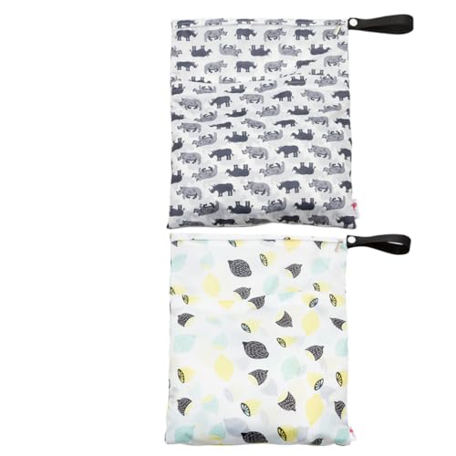 WATIIFUFU 2er Set Reißverschluss Windel Organizer Leichter Feucht Und Trockenbeutel Für Unterwegs Druckdesign Praktischer Windelhandtasche Ideal Für Reisen Und Ausflüge von WATIIFUFU