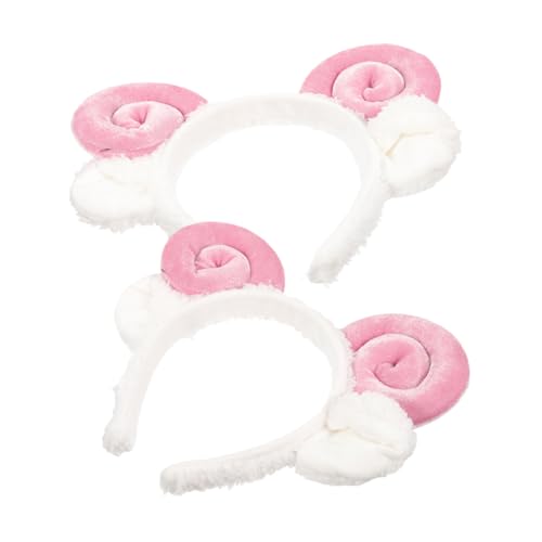 WATIIFUFU 2stücke Schafsohren Stirnband Cartoon Haarband Party Kopfschmuck Schafshorn Stirnband Haar-accessoires Schafspelz Haarband Cosplay von WATIIFUFU