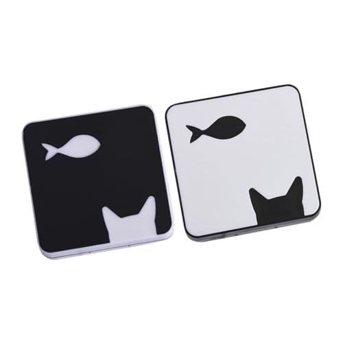 WATIIFUFU 2stücke Linsenbehälter Mit Fischmuster Für Frauen Kompakte Aufbewahrungslösung Mit Spiegel Und Kreativen Designs von WATIIFUFU