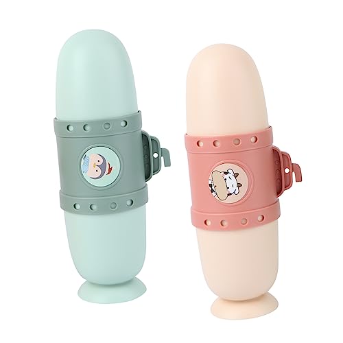 WATIIFUFU 2stücke Zahnbürsten-aufbewahrungsbehälter Aus Kunststoff Tragbare Zahnputzbecherbox Mit Dichtungsverschluss Reisezahnbürstenbox Für Zahnpasta Und Kamm Design Organizer Für von WATIIFUFU