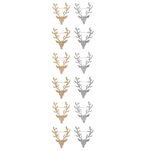 WATIIFUFU 3 Sätze Geweih Broschen Metall Anstecknadel Für Frauen Brosche Für Hochzeiten Partys Und Besondere Anlässe Sichere Leicht Und 4 Stück * 3 von WATIIFUFU