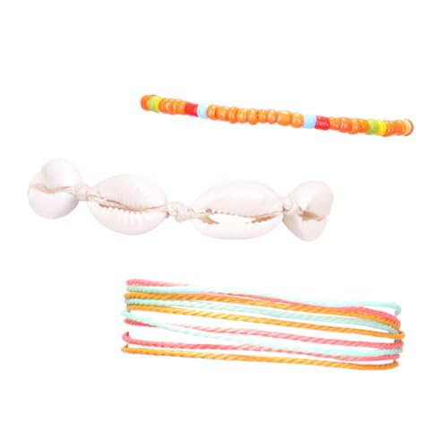 WATIIFUFU 3 Stück Teiliges Boho Fußkettchen Damen Perlen Fußschmuck Verstellbar Leicht Sommer Accessoire von WATIIFUFU