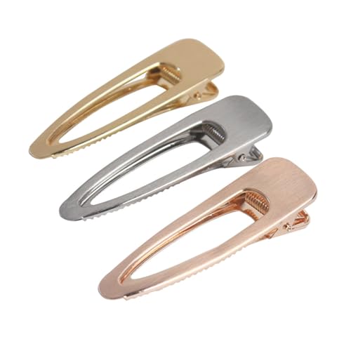 WATIIFUFU 3 Stück Teiliges Haarklammern mit Geometrischem Hohlmuster Leichte Entenbill Clips in Gold Silber und Roségold Stabile Haarklammern für Frauen und Mädchen Einfache Anwendung und von WATIIFUFU