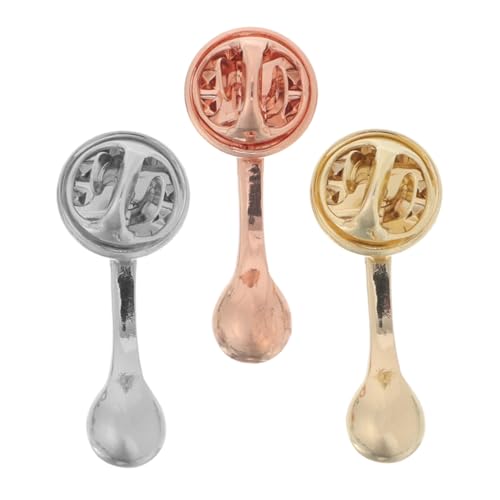 WATIIFUFU 3 Stück Teiliges Kaffee-löffel-broschen Legierung Kreative Anstecknadeln für Kleidung Rucksäcke und Hüte Einzigartige Kaffee-tassen-abzeichen Vielseitig für Cafés Restaurants von WATIIFUFU