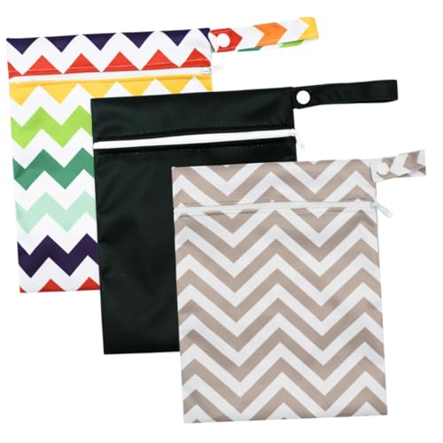 WATIIFUFU 3 Stück Teiliges Windelbeutel mit Reißverschluss Tragbare und Leichte Aufbewahrungstasche für Windeln Kosmetik und Feuchtes Multifunktionaler Organizer für Unterwegs von WATIIFUFU