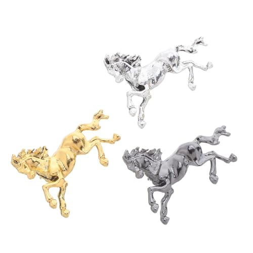 WATIIFUFU 3 Stück Vintage Pferdebroschen mit Langlebigem Emaille-finish Detailreiche Metall-horse Lapel Pins für Männer und Frauen Modische Anstecker für Hüte Kleidung Saisonales Festival von WATIIFUFU