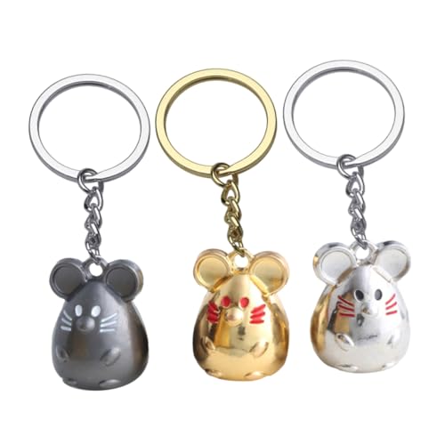 WATIIFUFU 3stücke Kreativer Cartoon Ratten Schlüsselanhänger Aus Metall Lustige Mäuse Schlüsselringe Als Für Freunde Und Familie Zubehör Für Taschen Und Schlüsselbund von WATIIFUFU