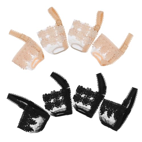 WATIIFUFU 4 Paare Abnehmbare Schuhriemen High Heels Rutsch Elastisch Verstellbar Komfortabel Spitzenmuster Pumps Fersenriemen Für Damen Hohe Absätze von WATIIFUFU