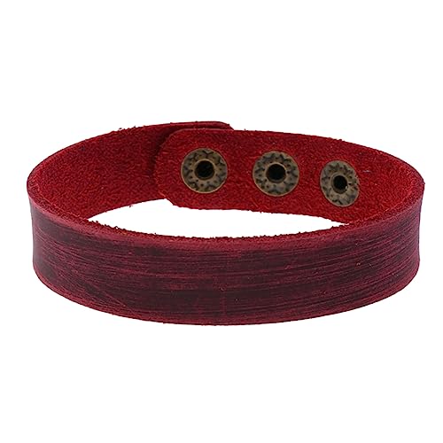 WATIIFUFU 4stücke Lederarmband Unisex Retro-weinrot Einfache Handgelenkkette Für Frauen Und Männer Diy-armreif-dekoration Tragbar Und Stilvoll Für Alltag Und Partys von WATIIFUFU