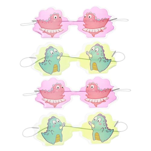 WATIIFUFU 4 Stück Dinosaurier Augenpads Im Cartoon Design Tragbare Kühlende Augenmasken Für Kinder Wiederverwendbare Eisbeutel Für Entspannte Augen Für Schlaf Und Erholung von WATIIFUFU