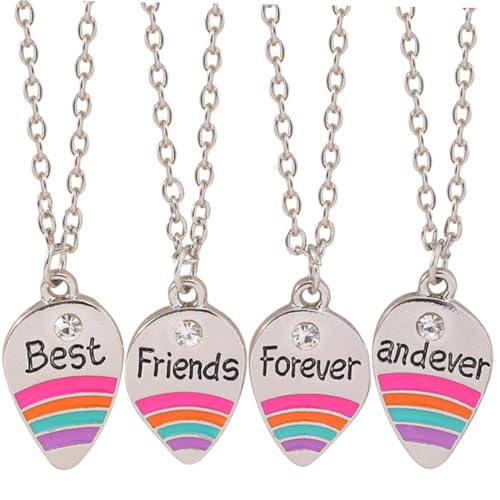 WATIIFUFU 4 Stück Freundschaftskette für Mädchen Langlebige Kreatives Design Geschenk für Freundinnen Abschlussfeier Geburtstage Modische Halskette für Alltag und Party von WATIIFUFU