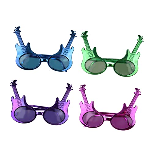 WATIIFUFU 4 Stück Gitarren Brillen für Halloween und Geburtstagsfeiern Lustige Party Requisiten Robustem Material Unisex Design Kreative Sonnenbrillen für Erwachsene und Kinder von WATIIFUFU