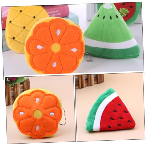 WATIIFUFU 4 Stück Niedliche Cartoon Münzgeldbeutel mit Reißverschluss Kleine Obst Form Kleingeldbörse Leichtes Langlebiges Material Kompakte Geldtasche für Damen für Alltag und Party von WATIIFUFU