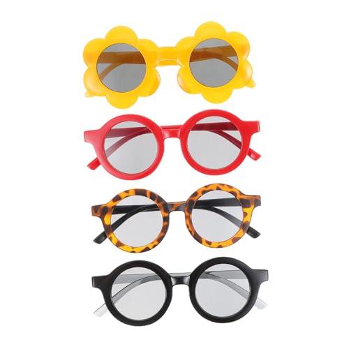 WATIIFUFU 4 Stück Sonnenbrillen UV schutz Party Sonnenbrille für Junge Mädchen und Trendige Robuste Modische Sonnenbrillen als Accessoire und Fotorequisite in Verschiedenen Farben von WATIIFUFU