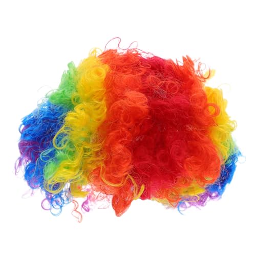 WATIIFUFU 4 Stück Teiliges Buntes Clown Afro Perücken Jahre Lockige Party Perücke Farbenfrohe Cosplay Perücke für Halloween Karneval Fasching und Gruppenevents von WATIIFUFU