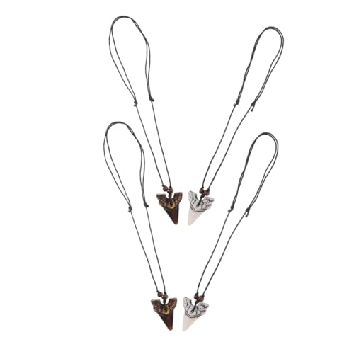 WATIIFUFU 4 Stück Teiliges Haifischzahn Halsketten für Jungen und Männer Robuste Faderesistente Surfer Schmuck Trendige Ketten in Weiß und Braun Stylisches Accessoire für Strand und Alltag WATIIFUFU 4 Stück Teiliges Haifischzahn Halsketten für Jungen und Männer Robuste Faderesistente Surfer Schmuck Trendige Ketten in Weiß und Braun Stylisches Accessoire für Strand und Alltag von WATIIFUFU