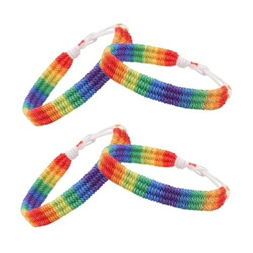 WATIIFUFU 4 Stück Teiliges Handgewebtes Regenbogen Armband Verstellbare Geflochtene Lgbt Freundschaftsarmbänder für Frauen und Männer Modisches Pride Schmuckstück für Alltag und Festival WATIIFUFU 4 Stück Teiliges Handgewebtes Regenbogen Armband Verstellbare Geflochtene Lgbt Freundschaftsarmbänder für Frauen und Männer Modisches Pride Schmuckstück für Alltag und Festival von WATIIFUFU