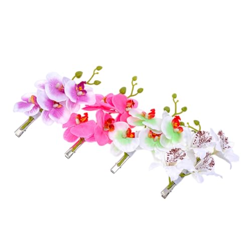 WATIIFUFU 4 Stück Teiliges Künstliche Phalaenopsis Blumen Haarspangen für Damen Langlebige Orchideen Haarnadeln Vielseitig für Hochzeiten Strand Festivals Modischer Haarschmuck für Mädchen von WATIIFUFU