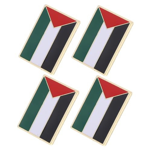 WATIIFUFU 4 Stück Teiliges Palästinensische Flagge Metall Anstecknadeln Robuste Quadratische Broschen mit Detailliertem Design Vielseitig für Rucksack Kleidung und Dekorative Anlässe von WATIIFUFU