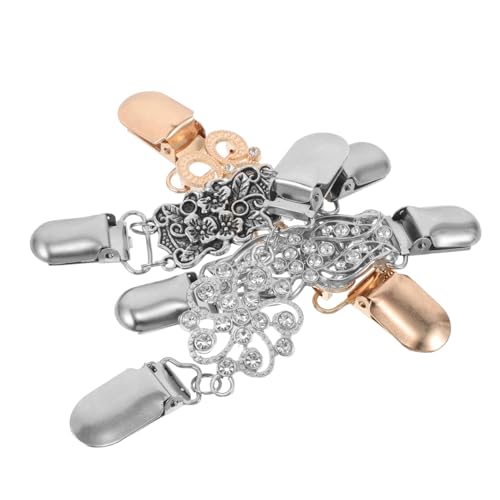 WATIIFUFU 4 Stück Teiliges Vintage Sweater Clips aus Stabilem Legierungsmetall mit Funkelnden Strasssteinen Schal und Strickjacken Clips für Damen Vielseitige Broschen als von WATIIFUFU