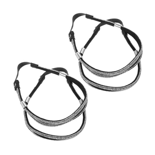 WATIIFUFU 4 Stück Verstellbare Elastische High Heels Schuhriemen mit Strass für Damen Anti lockerung Fersenschutz Modische Absatzschuhe Zubehör Verstellbar und Praktisch von WATIIFUFU