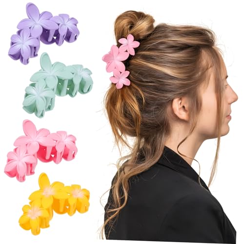 WATIIFUFU 4stücke Blumen Haarklammern Haarspangen Kieferclips Damen Haarstylingclips Blumen Haaraccessoires von WATIIFUFU