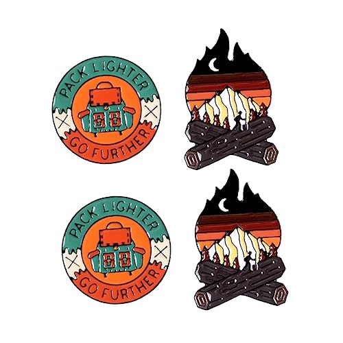 WATIIFUFU 4stücke Fackelbrosche Aus Legierung Broschennadel Im Outdoor-stil Unisex-brustbrosche Kreative Gedenkabzeichen Für Frauen Und Männer von WATIIFUFU