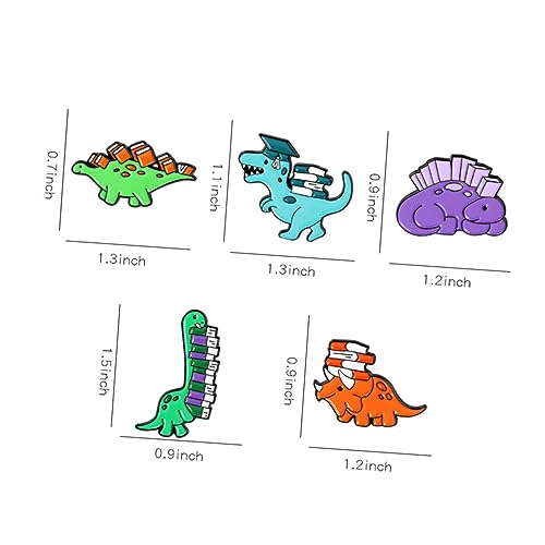 WATIIFUFU 5 Stück Teiliges Dinosaurier Broschen Anstecker Cartoon Design Leicht und Modisch als Kleidung Dekoration und für Mädchen von WATIIFUFU