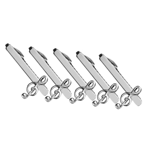 WATIIFUFU 5stücke Krawattenklammer Mit Musiknotenmotiv Aus Metall Für Herren Sicherer Halt Für Business-anzüge Hochzeiten Und Formelle Veranstaltungen Robustes Design von WATIIFUFU