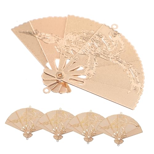 WATIIFUFU 5 Stück Teiliges Kleine Kupfer-anhänger Schmuckanhänger Fächerform DIY Ohrring Zubehör Langlebig Kreativ für Schmuckherstellung Geschenkidee von WATIIFUFU