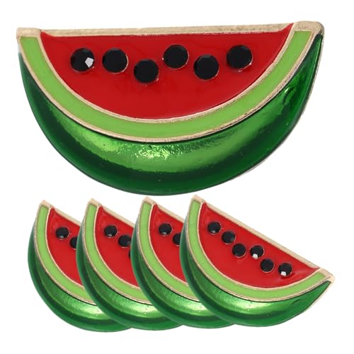 WATIIFUFU 5 Stück Wassermelonen broschen aus Legierung Niedliche Anstecknadeln für Damen Schalklammer mit Glatter Oberfläche Modische Frucht brosche für Alltag Party und Geschenk von WATIIFUFU