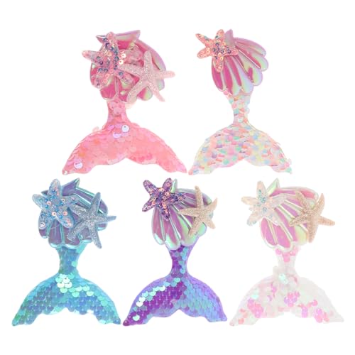 WATIIFUFU 5stücke Meerjungfrauen Pailletten-haarschmuck in Form Von Meerjungfrauenschwänzen Für Mädchen Süße Accessoires Für Kleinkinder Und Geburtstagsfeiern von WATIIFUFU