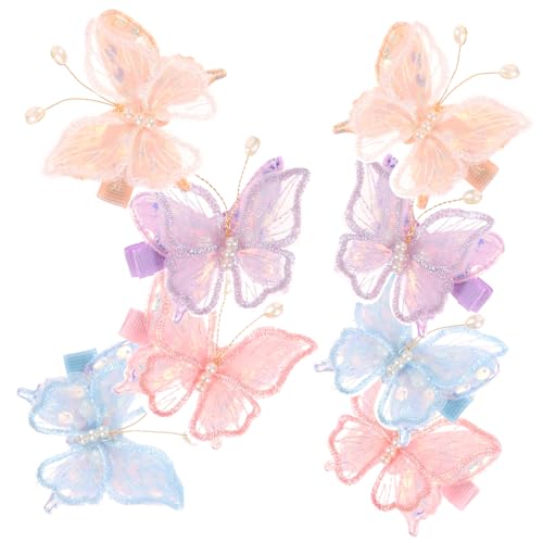WATIIFUFU 8stücke Teiliges Niedliche Butterfly Haarklammern Für Mädchen Rutschfeste Haarspangen Für Partys Und Alltag Sanften Farben Hellrosa Schneegrün Helllila von WATIIFUFU