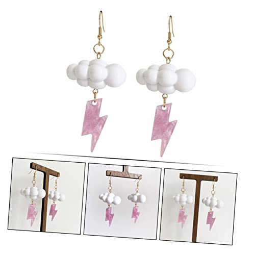WATIIFUFU Acryl Ohrschmuck Damen Wolken design mit Blitzanhänger Modische Leichte Statement ohrringe Handgefertigt Einzigartiges Geschenk für Frauen und Mädchen von WATIIFUFU