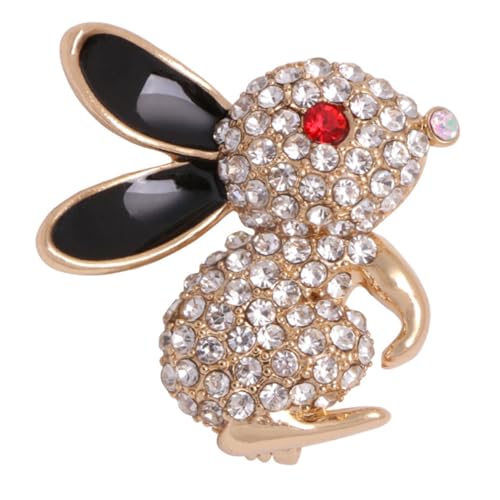 WATIIFUFU Alloy Brosche Damen Kleine Weiße Kaninchen Anstecknadel Strass Schmuck Accessoire für Kleidung von WATIIFUFU