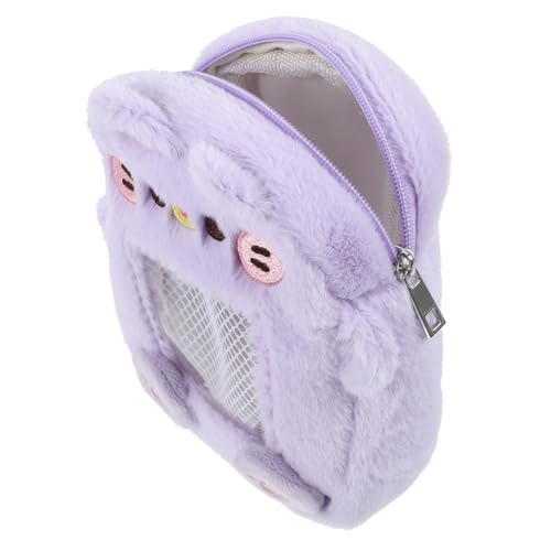 WATIIFUFU Kuscheltier Geldbörse Für Mädchen Schlüsselanhänger Mit Reißverschluss Transparente Kartenhülle Für Münzen Ohrhörer Und Schülerausweis Bär von WATIIFUFU