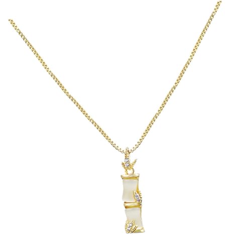 WATIIFUFU Bambusglieder Halskette Damen Metall Anhänger Leicht Elegant Schmuck Für Party Reise Strand Festival von WATIIFUFU