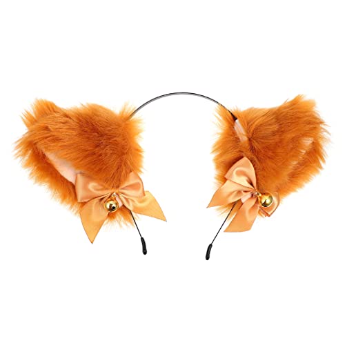 WATIIFUFU Bell Plüsch Stirnband Mit Katzenohren Party Haarband Cartoon Kopfschmuck Ohr Haarreif Plüschhaar Accessoires Für Kostümpartys Und Halloween von WATIIFUFU