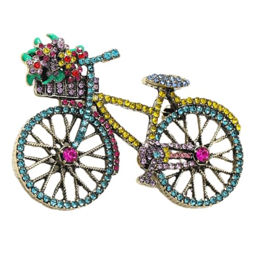 WATIIFUFU Brosche Fahrradform mit Funkelnden Strasssteinen Leichte Metall Anstecknadel für Damenkleidung Rostbeständig Modisches Accessoire für Jacken Taschen und Anzüge für Frauen von WATIIFUFU