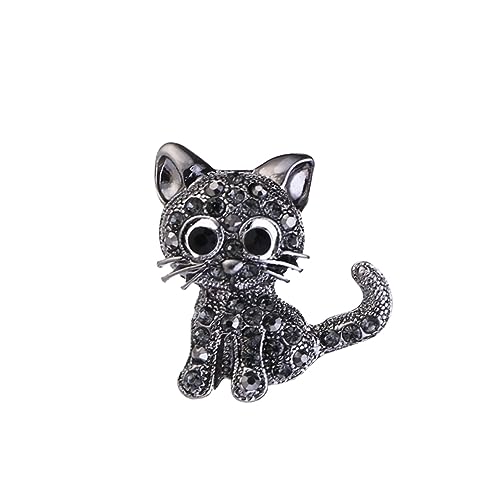 WATIIFUFU Katzenbrosche Mit Diamanten Modische Cartoon-tierbrosche Dekorative Brosche Für Taschen Schals Kleidung Hosen von WATIIFUFU