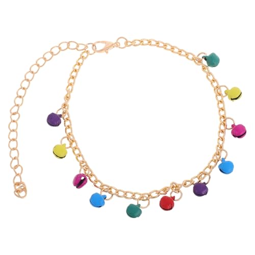 WATIIFUFU Bunte Glöckchen Fußkettchen Damen Fußarmband Verstellbar Boho Schmuck Sommer Strand Accessoire Elegant und Komfortabel von WATIIFUFU