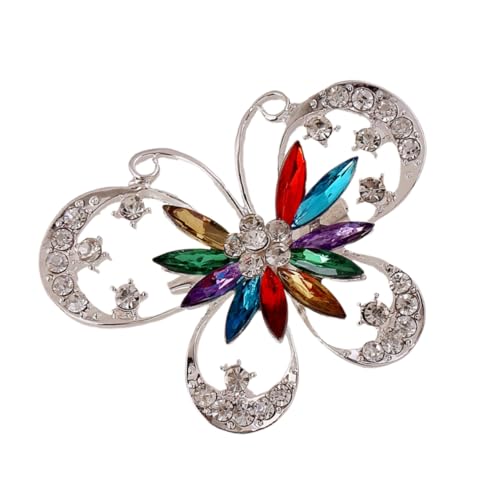 WATIIFUFU Bunte Schmetterling Brosche mit Strassbesatz Kreative Anstecknadel für Damen Modisches Accessoire Shirts und Kleidung Vielseitig Tragbar bei Partys und Besonderen Anlässen von WATIIFUFU