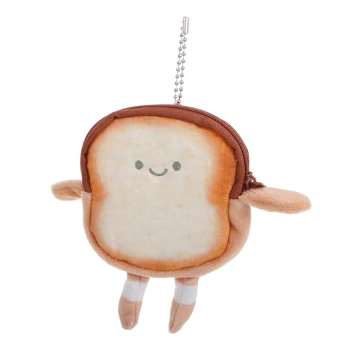 WATIIFUFU Cute Plush Cartoon Toast Münzgeldbörse Kawaii Wallet Soft Toy Schlüsselanhänger Für Münzen Und Kopfhörer Weiches Material Für Unterwegs Praktische Aufbewahrung Für Kleine von WATIIFUFU