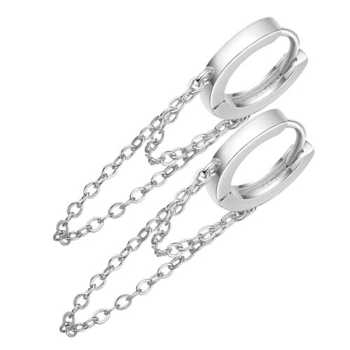 WATIIFUFU Kreisförmige Clip-ohrhänger Mit Kette Ohrschmuck Für Mädchen Und Frauen Bequeme Ohrringe Zum Ankleben Passend Für Verschiedene Anlässe von WATIIFUFU